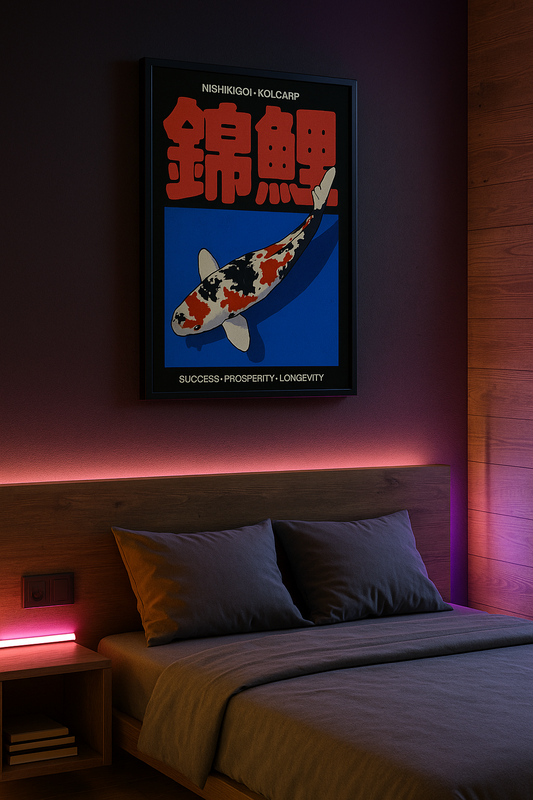 Affiche Vintage Carpe Koi – Poster japonais rétro