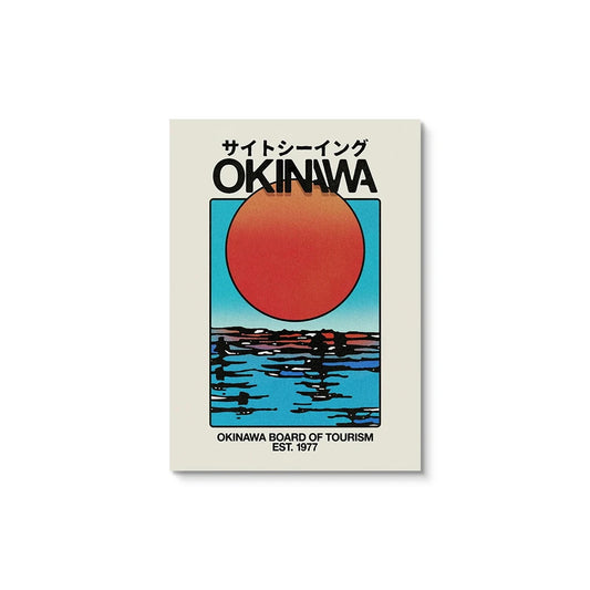 Affiche Vintage Okinawa – Coucher de soleil rétro japonais