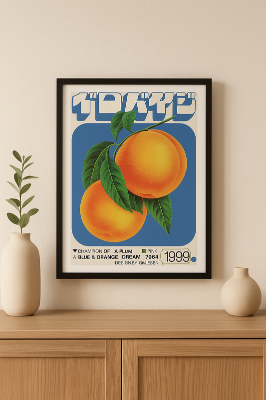Affiche Vintage Oranges – Poster rétro fruité (style années 90)